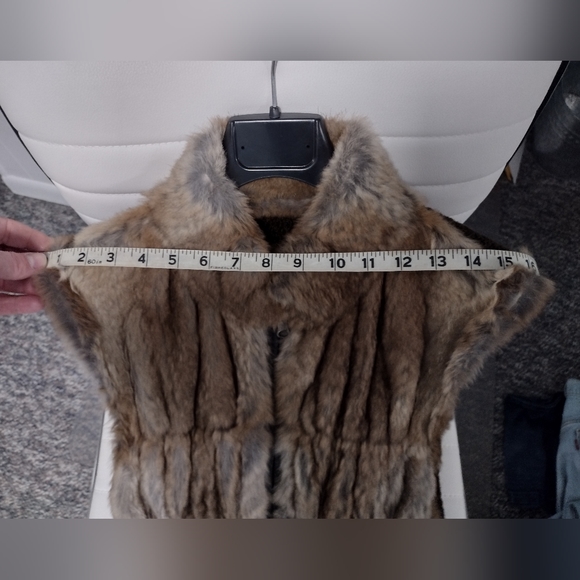 Linda Richards Luxury Reversible Rabbit Fur Silk Vest Jacket Top Medium - Picture 7 of 10